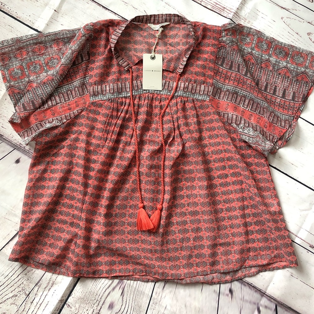 Lucky Brand sheer flowy top
